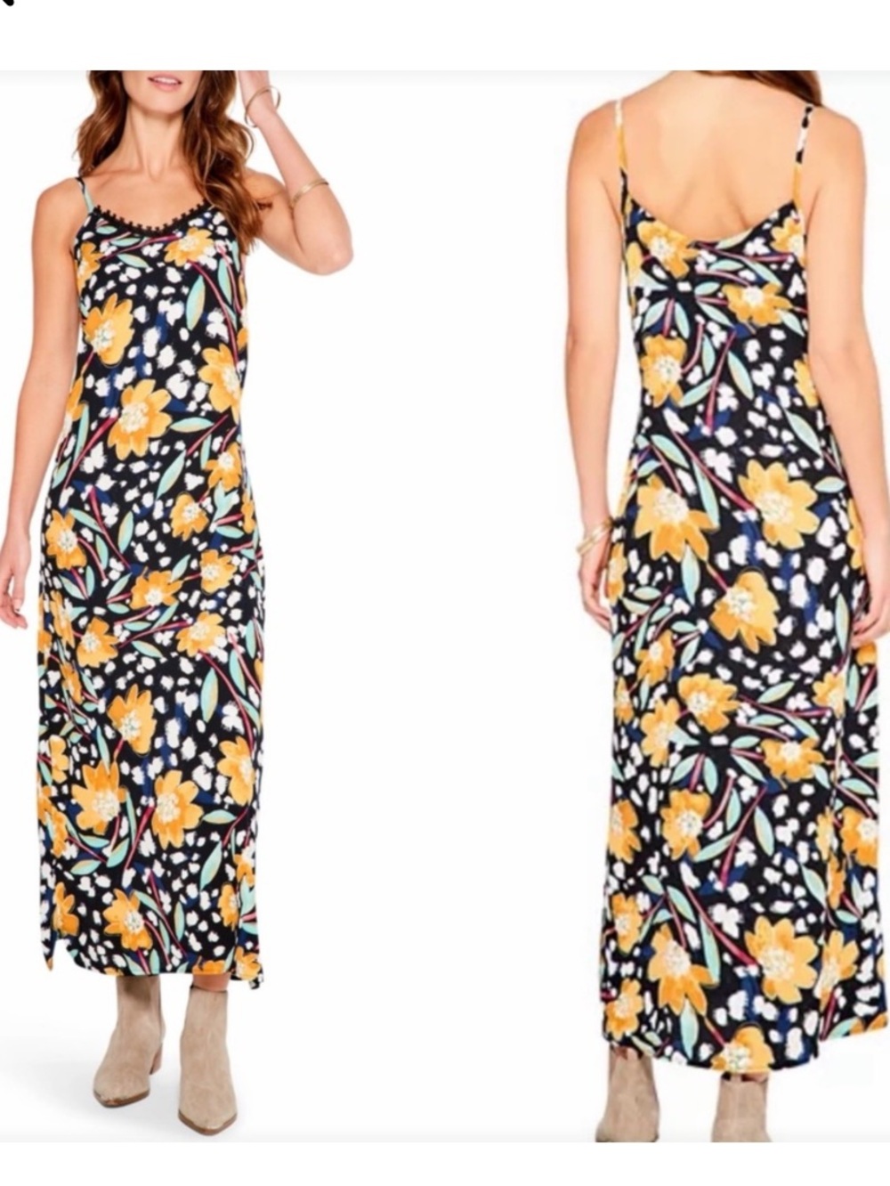 NIC+ZOE Flower Burst Slip Dress Resort Summer Travel Sz XL